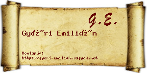 Győri Emilián névjegykártya